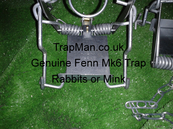 Genuine Mk 6 Fenn traps, it is a legal requirement in England Wales & Scotland that these Mk 6 Fenn kill traps must be set in a tunnel either natural or artificial and checked at least once every 24hrs, ideally more often.