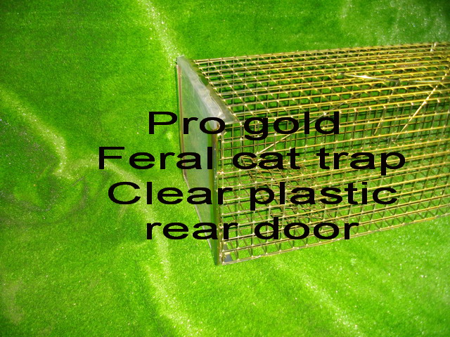 The feral cat can SEE through the Pro Gold Feral Cat Trap it thinks it can get clear out through the"tunnel" and is not so wary of stepping inside.