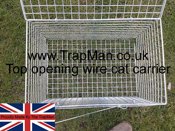 These carriers are top loading, the cat is lowered into the basket, much eaisier than the open end type,. The mesh sides have the advantage of being incredably strong but still allow the cat full vision of its surrondings. 