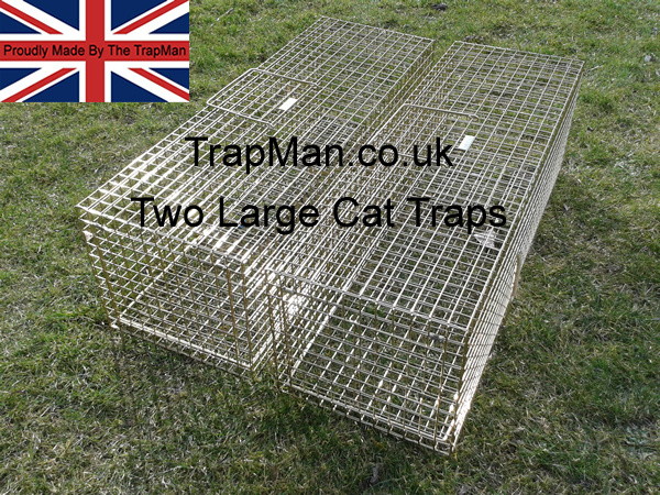 two large feral cat traps by The TrapMan made in the UK