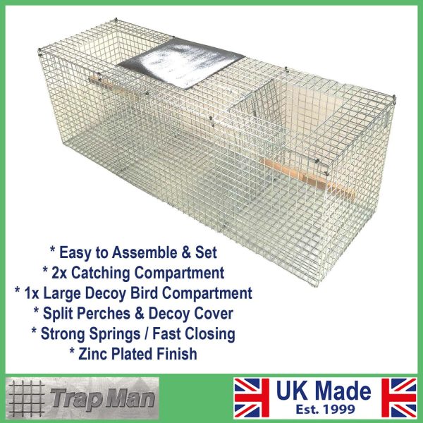 Larsen Centre Decoy Trap with black shelter and two set catching compartments with split perches