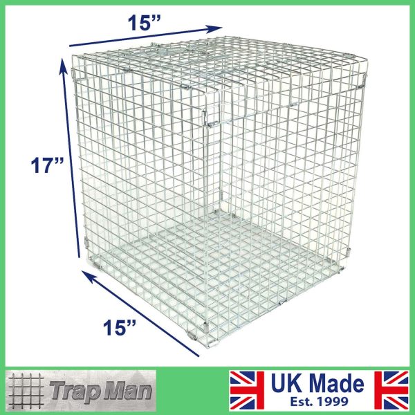 Larsen Mate closed with dimensions showing the height length and width of the trap built up