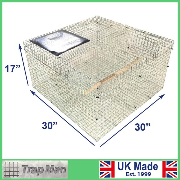 Twin catch top entry larsen, square in shape showing built up dimensions