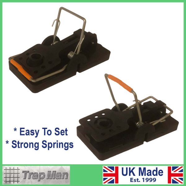 Plastic black easy set mouse trap with description