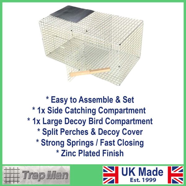 Single Side Entry Crow Trap set with split perches