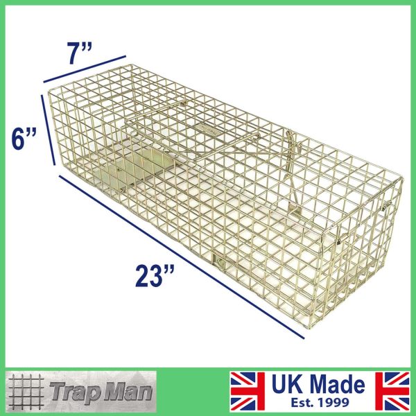 Mink Trap closed showing dimensions