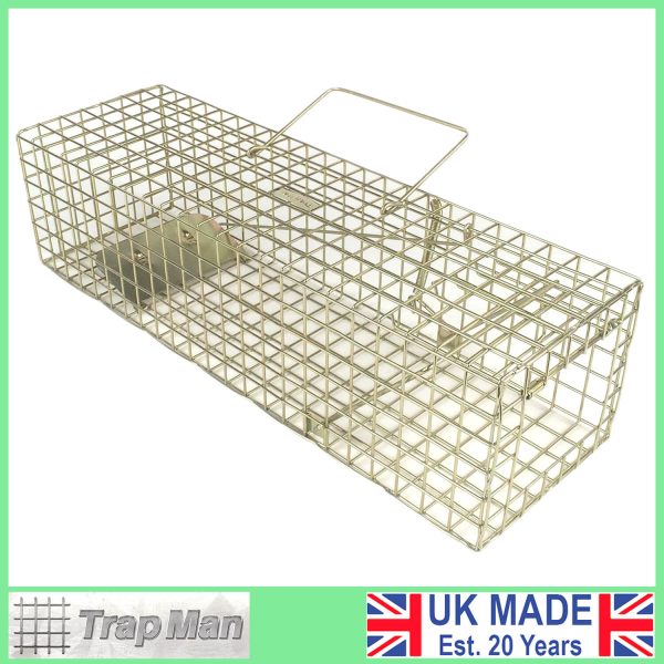 Grey Squirrel Trap set with door open and treadplate up