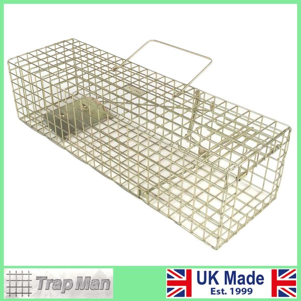 Mink Trap set with door open and treadplate up