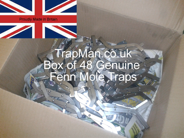 Genuine Fenn mole traps, a box of 48 genuine fenn mole traps, easy to set & an effective kill type mole traps